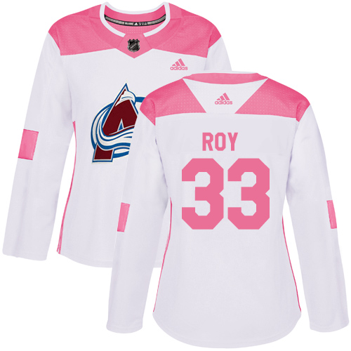 Adidas Avalanche #33 Patrick Roy White/Pink Authentic Fashion Women's Stitched NHL Jersey